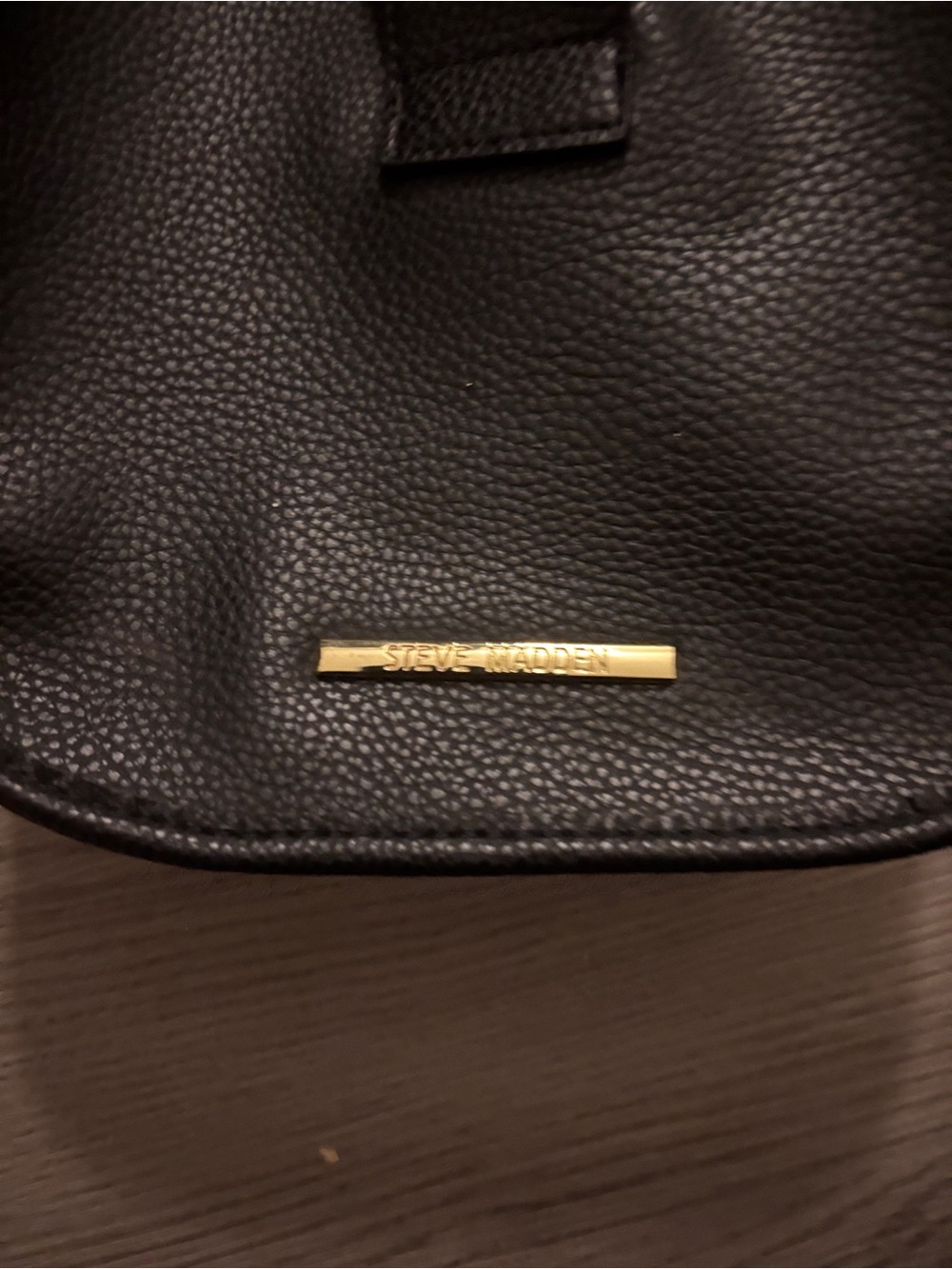 Steve Madden Black Leather Crossbody with Gold Hardware - Picture 5 of 5